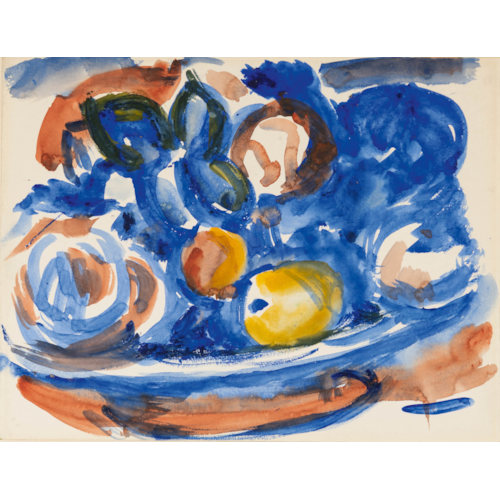 Fruit on a Blue Plate